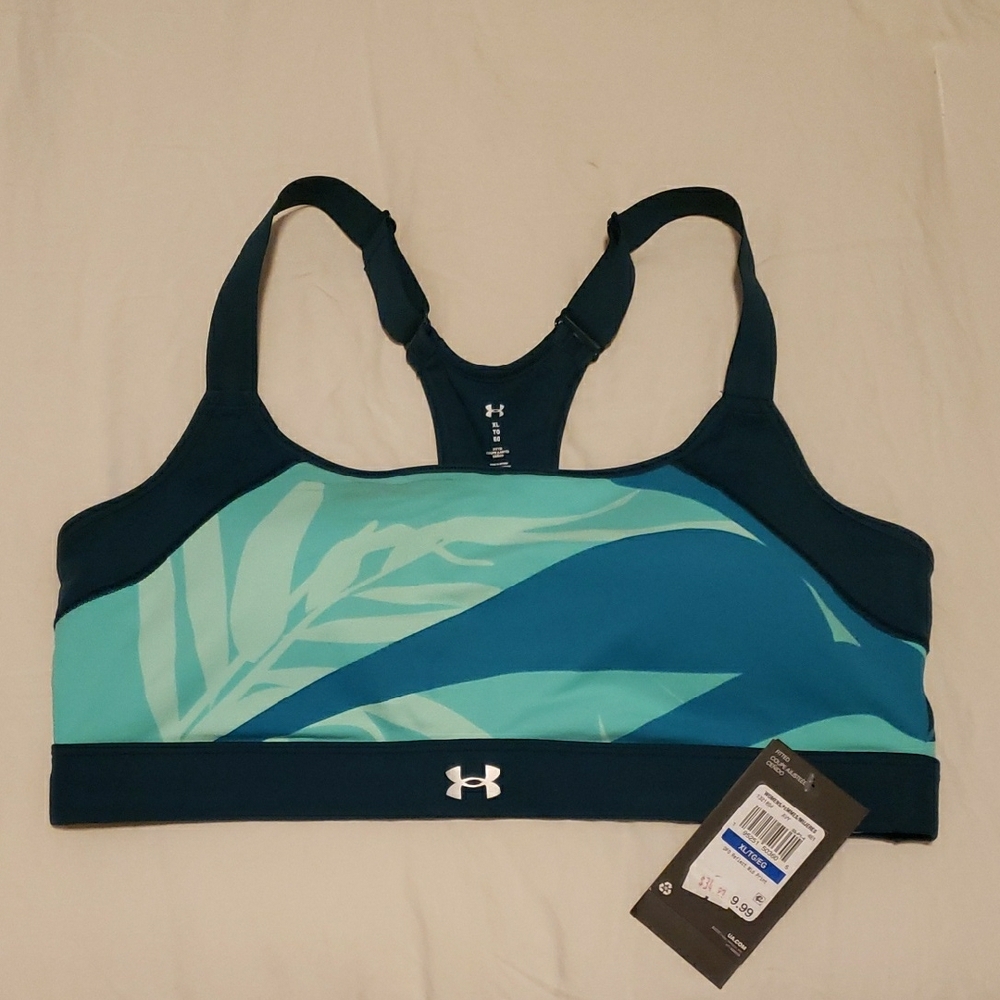 Under Armour Blue Sports Bra Racerback Design